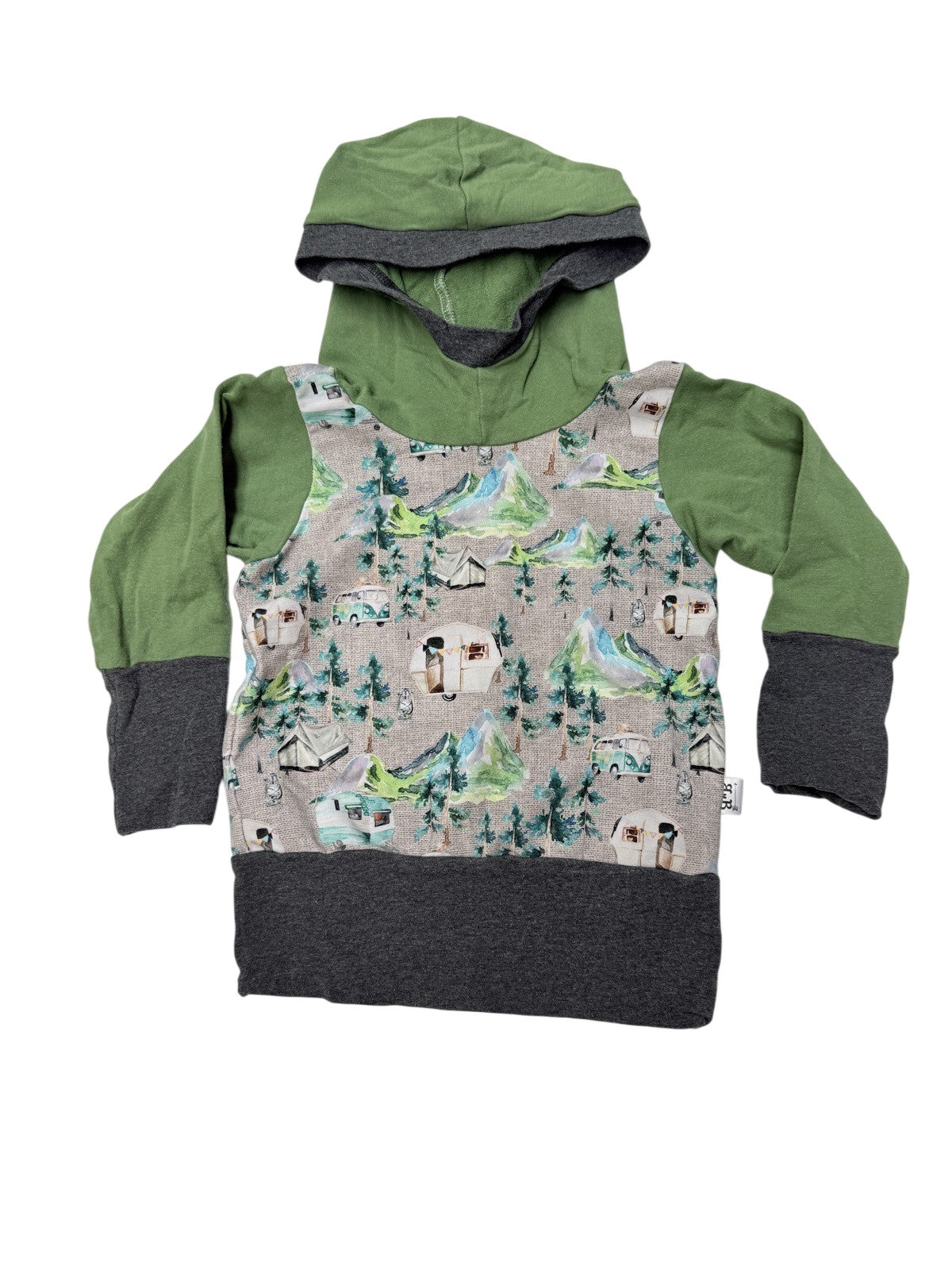 Handmade Camper Print Colorblock Hoodie 6-12M