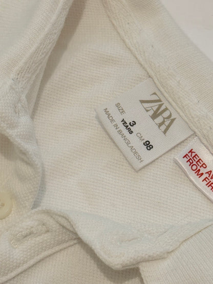 Zara White Polo Shirt 3Y