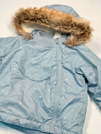 H&M Faux Fur Hood Winter Jacket 6-9M