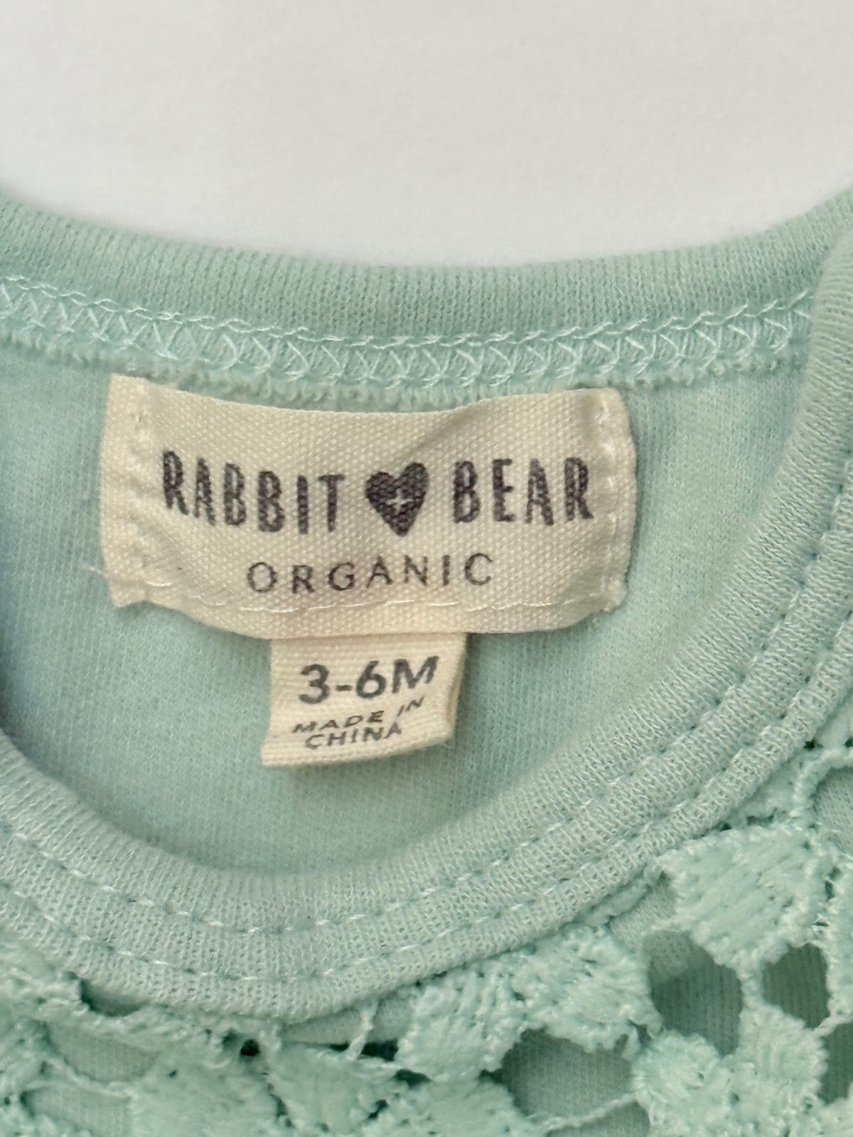 Rabbit + Bear Organic Lace Bodysuit 3-6M