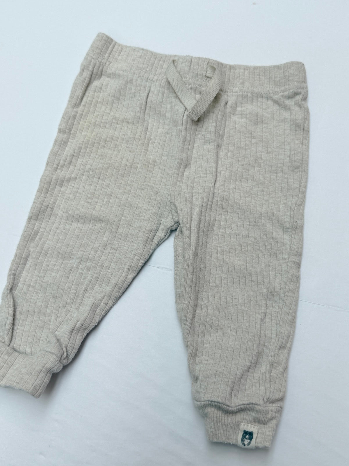 Rabbit Bear Organic Ribbed Joggers 6-9M