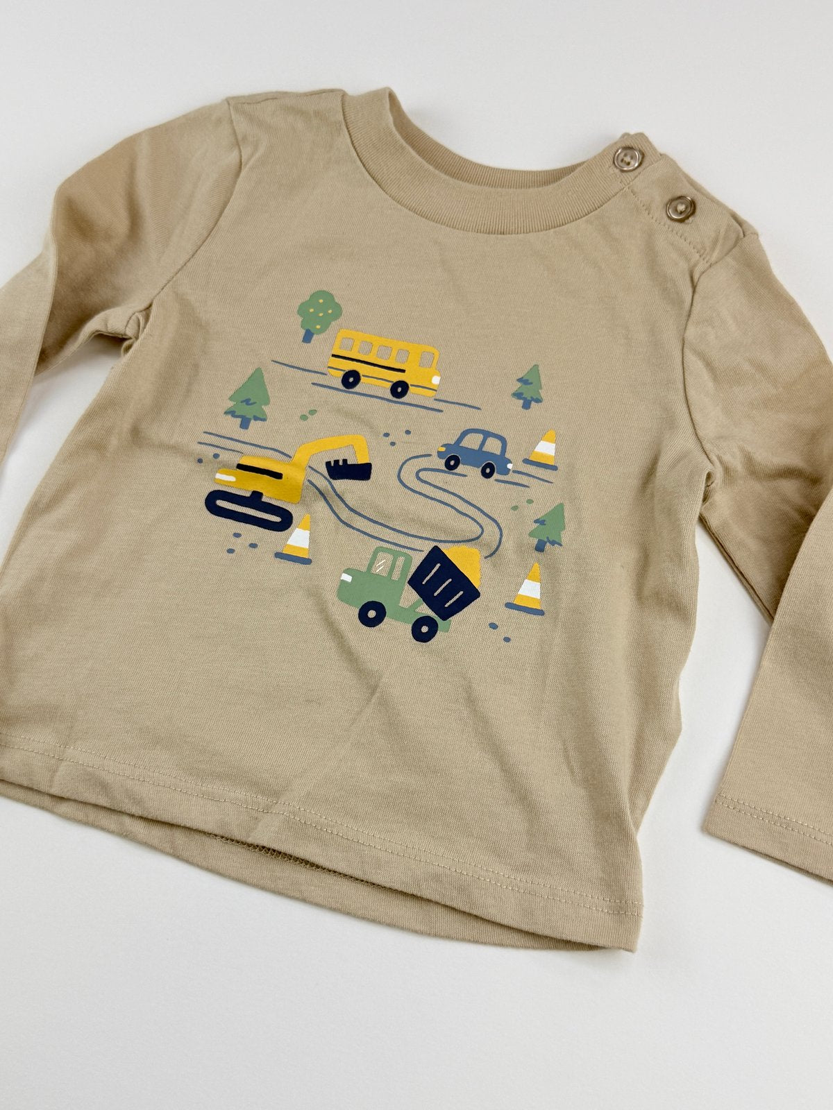 Joe Fresh Construction Print Long Sleeve T-Shirt 6-12M