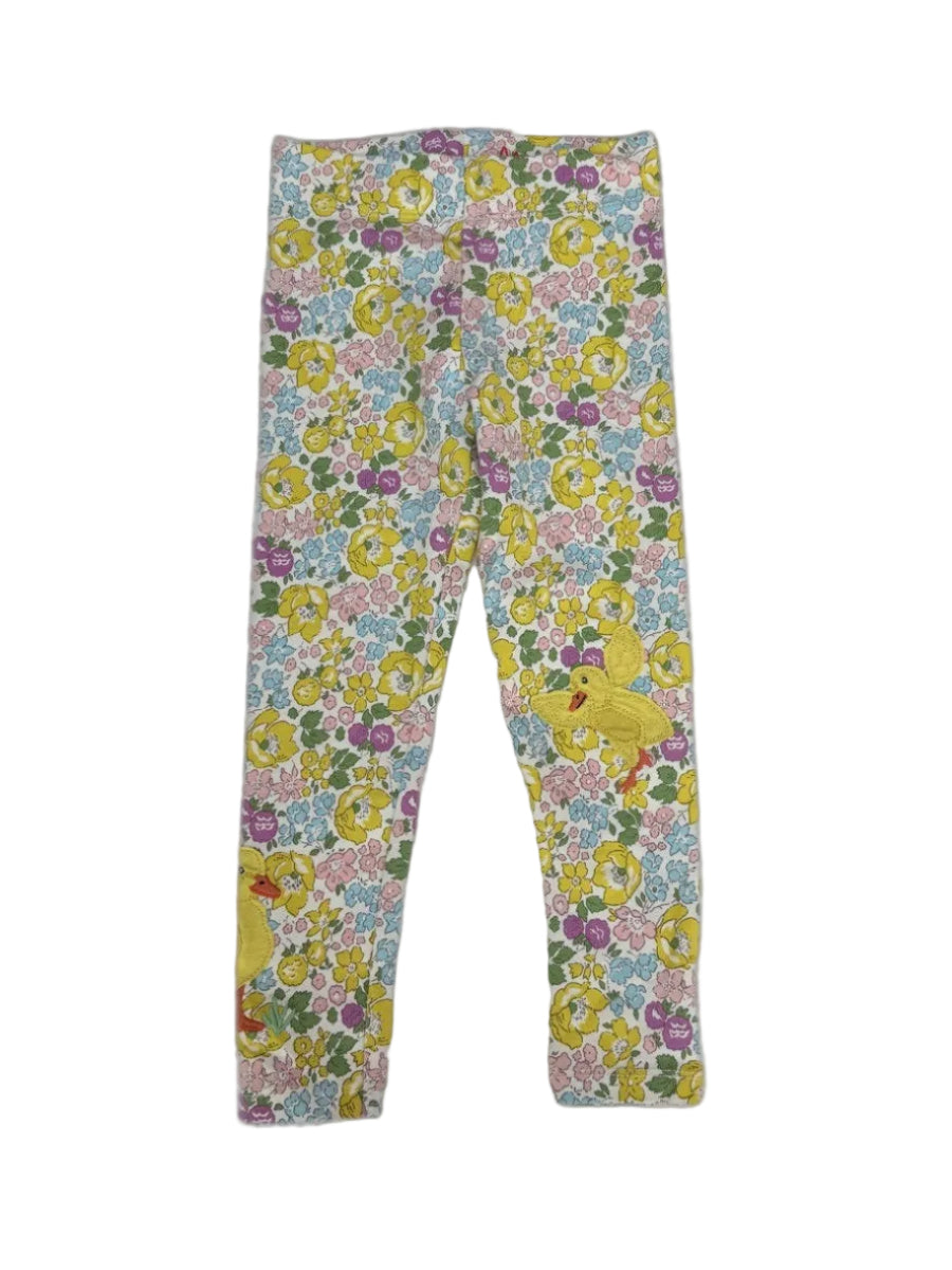 Boden Floral Duck Appliqué Leggings 3-4Y