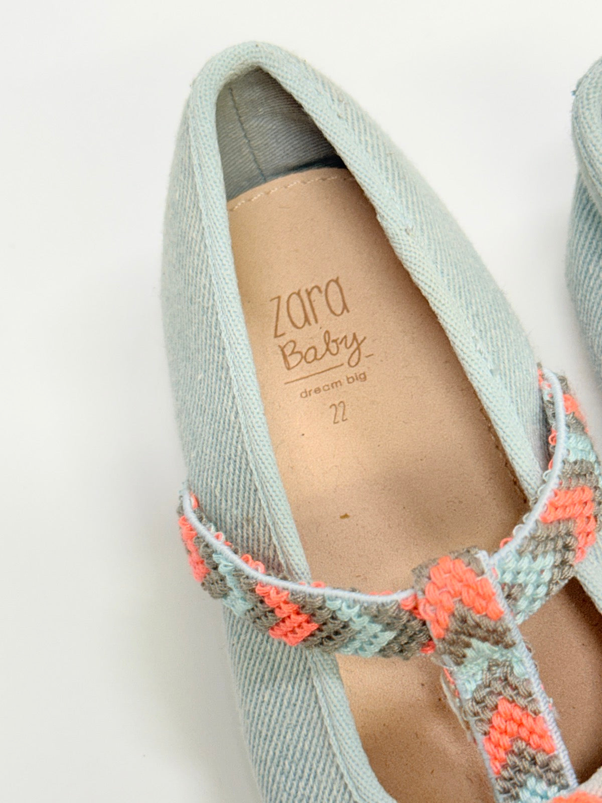 Zara Baby Denim Tassel Ballet Flat Size 22 - US6