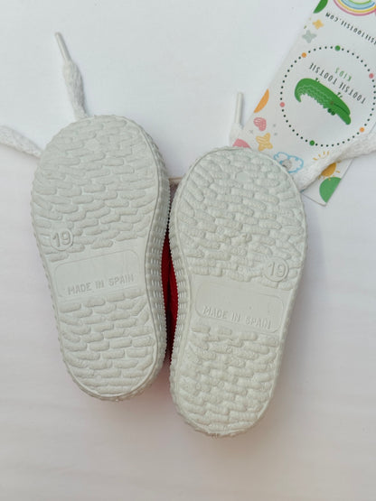 Javer Red Canvas Sneakers Size 3 Infant