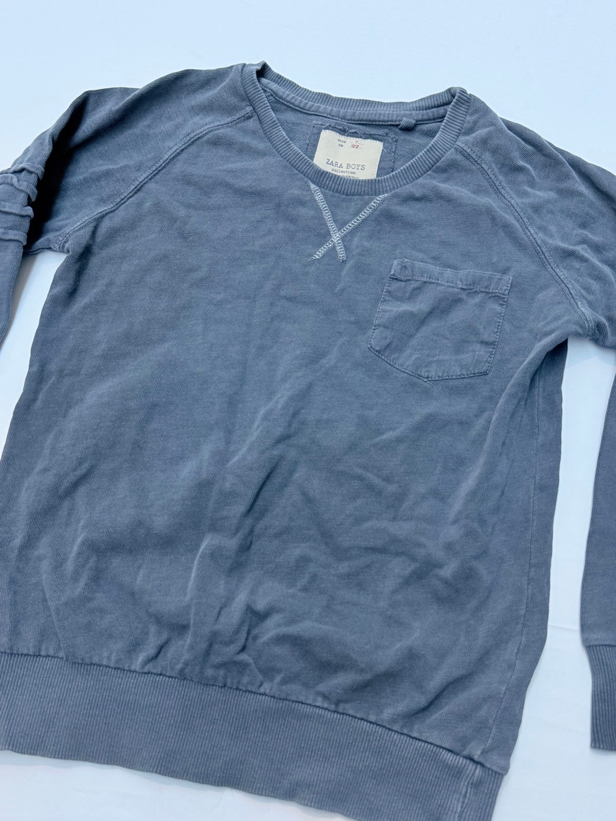 Zara Boys Blue Gray Sweatshirt Size 7