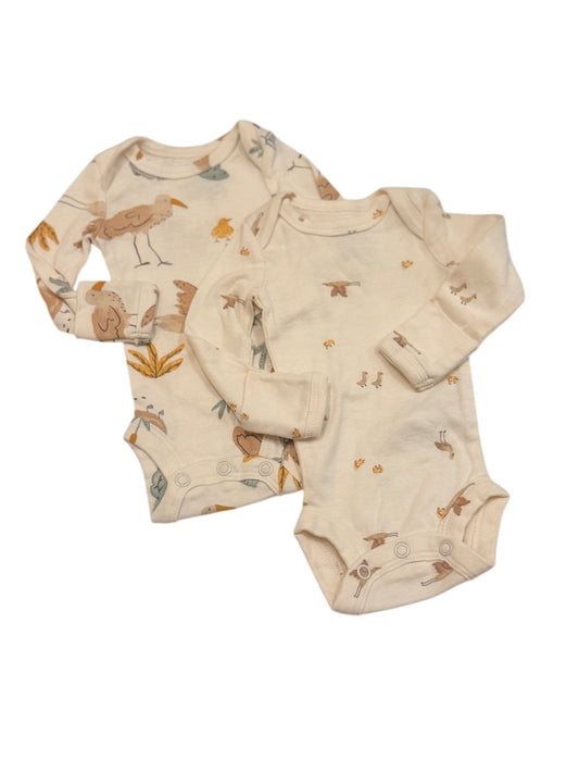 Carter's Bird Print Bodysuits 2-Pack Preemie