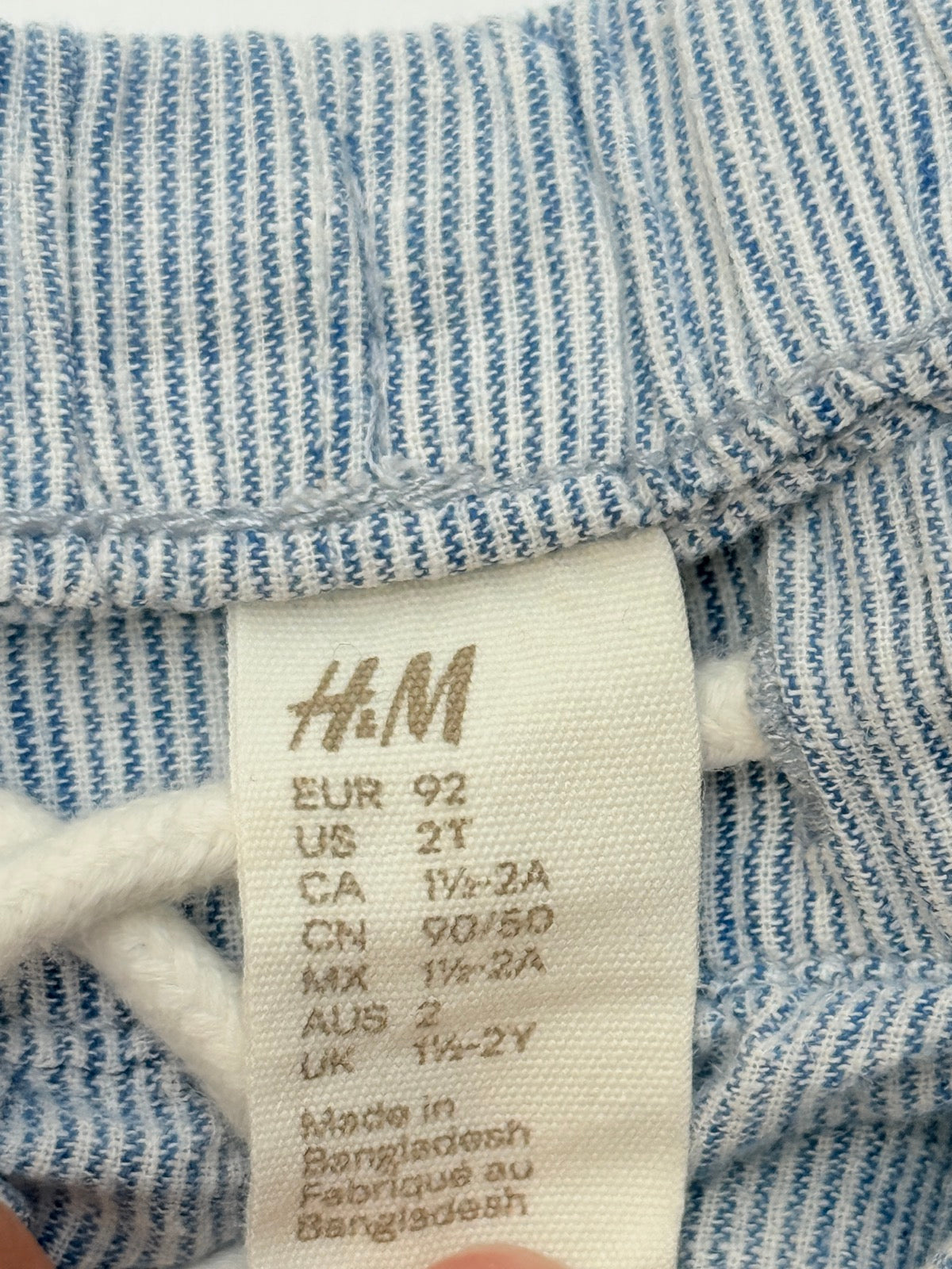 H&M Striped Linen Joggers Size 2T