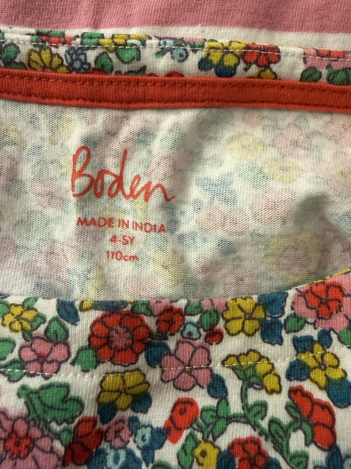 Boden Floral Stripe Long Sleeve Top 4-5Y