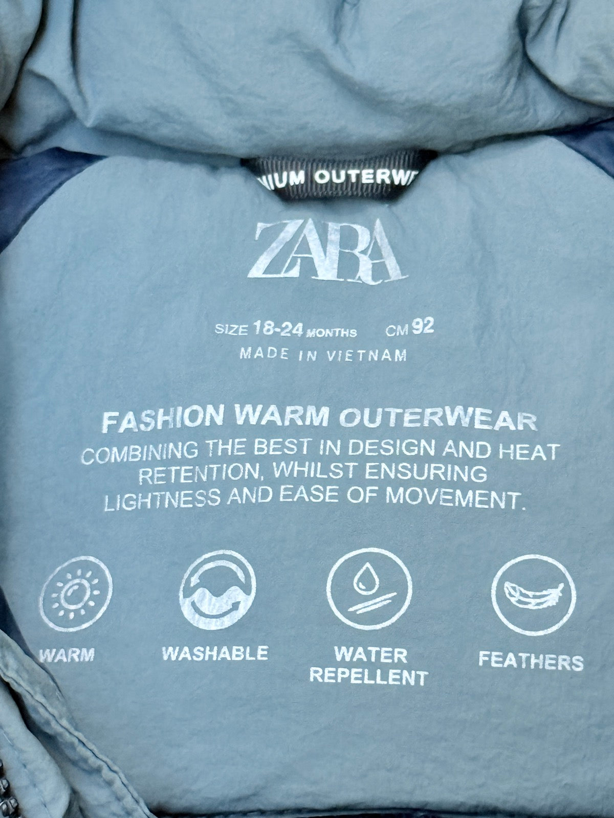 Zara Hooded Puffer Jacket 18-24M