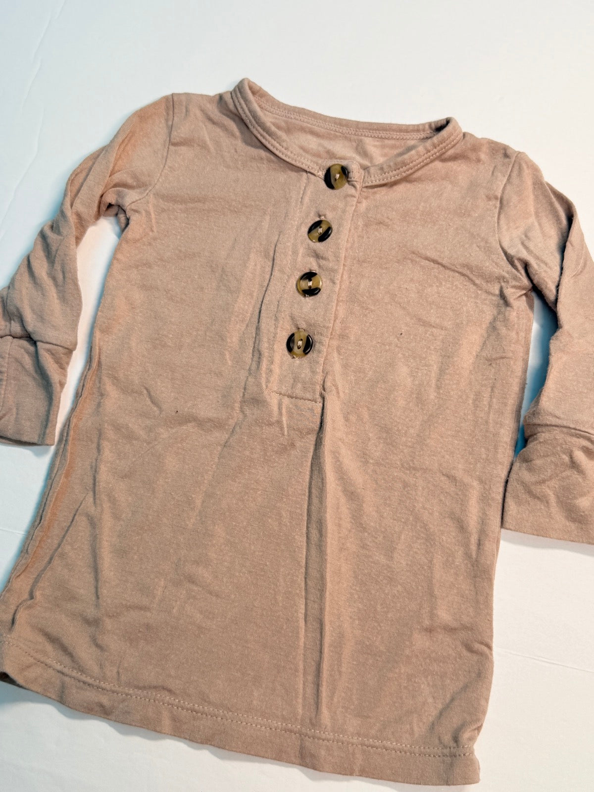 Loulou Lollipop Beige Henley Long Sleeve Top & Legging Set 3-6m