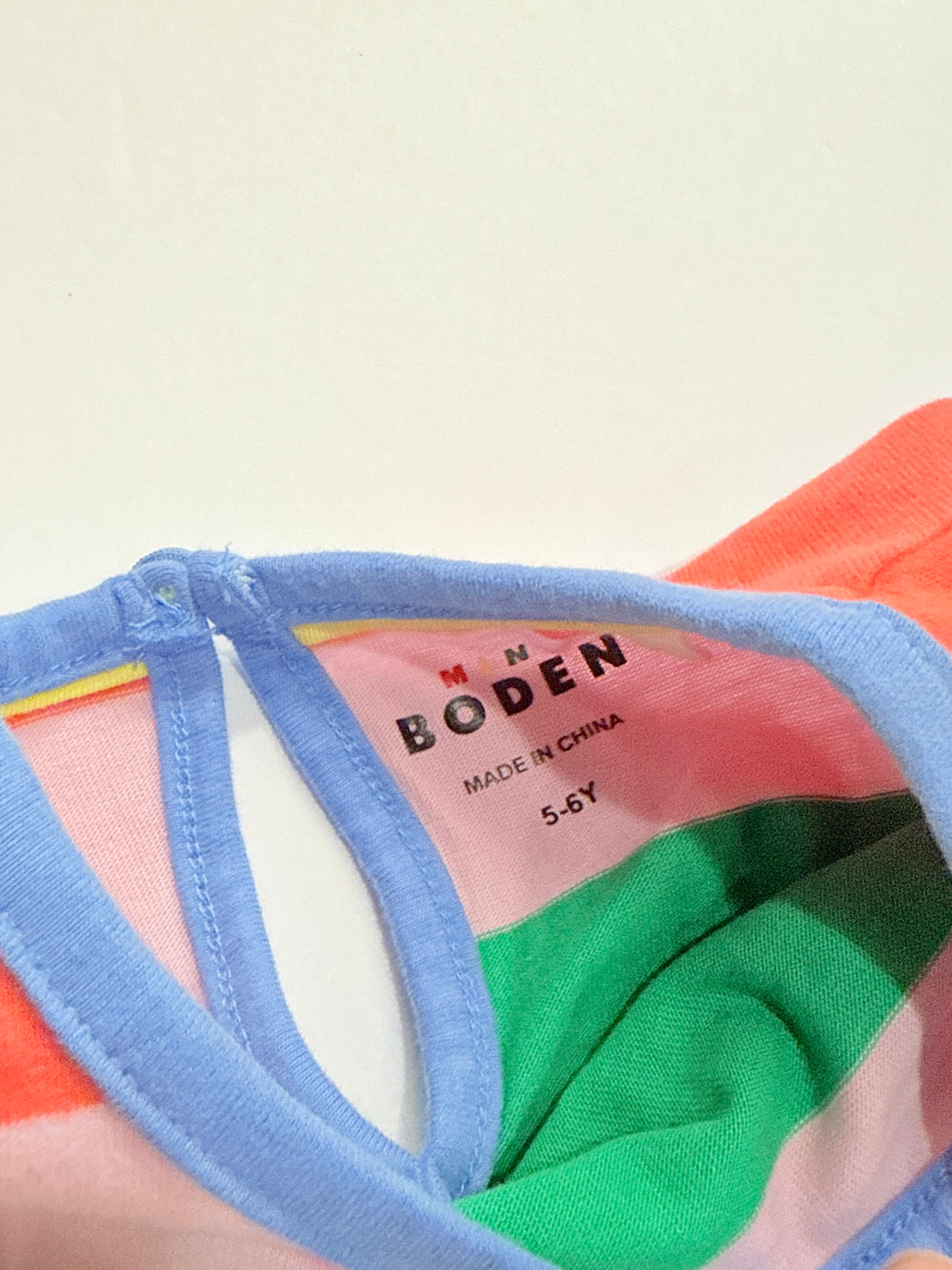 Mini Boden Rainbow Stripe Dress Size 5-6Y