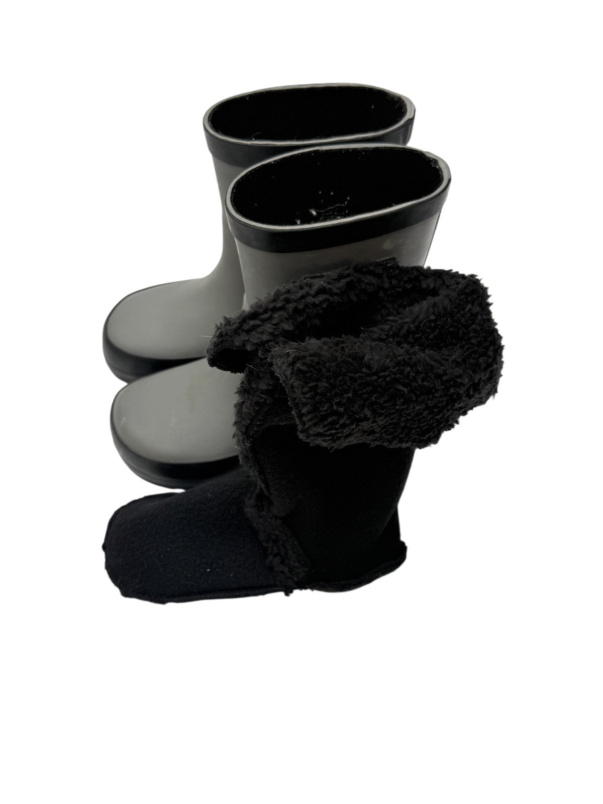 Stonz Rain Boots Toddler Grey with Liners US6