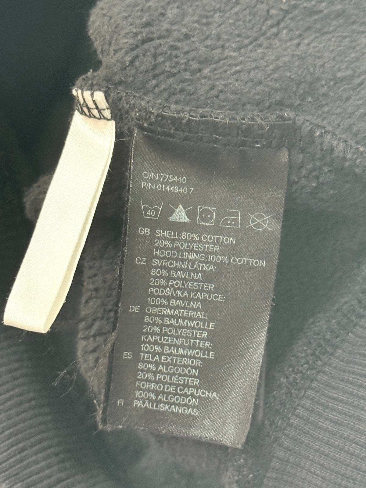 H&M Black Zip-Up Hoodie Size 4-5Y