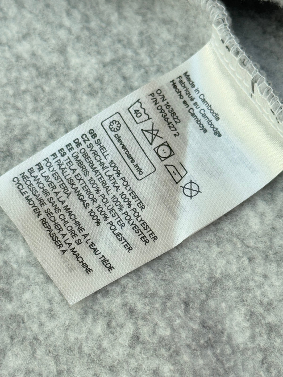 H&M Gray Zip-Up Fleece Hoodie 18M