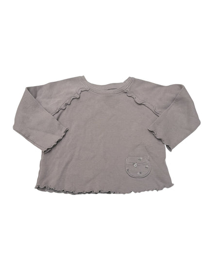 Easy Peasy Waffle Knit Ruffle Top 2T