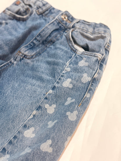 Zara Disney Mickey Mouse Wide Leg Jeans Size 10