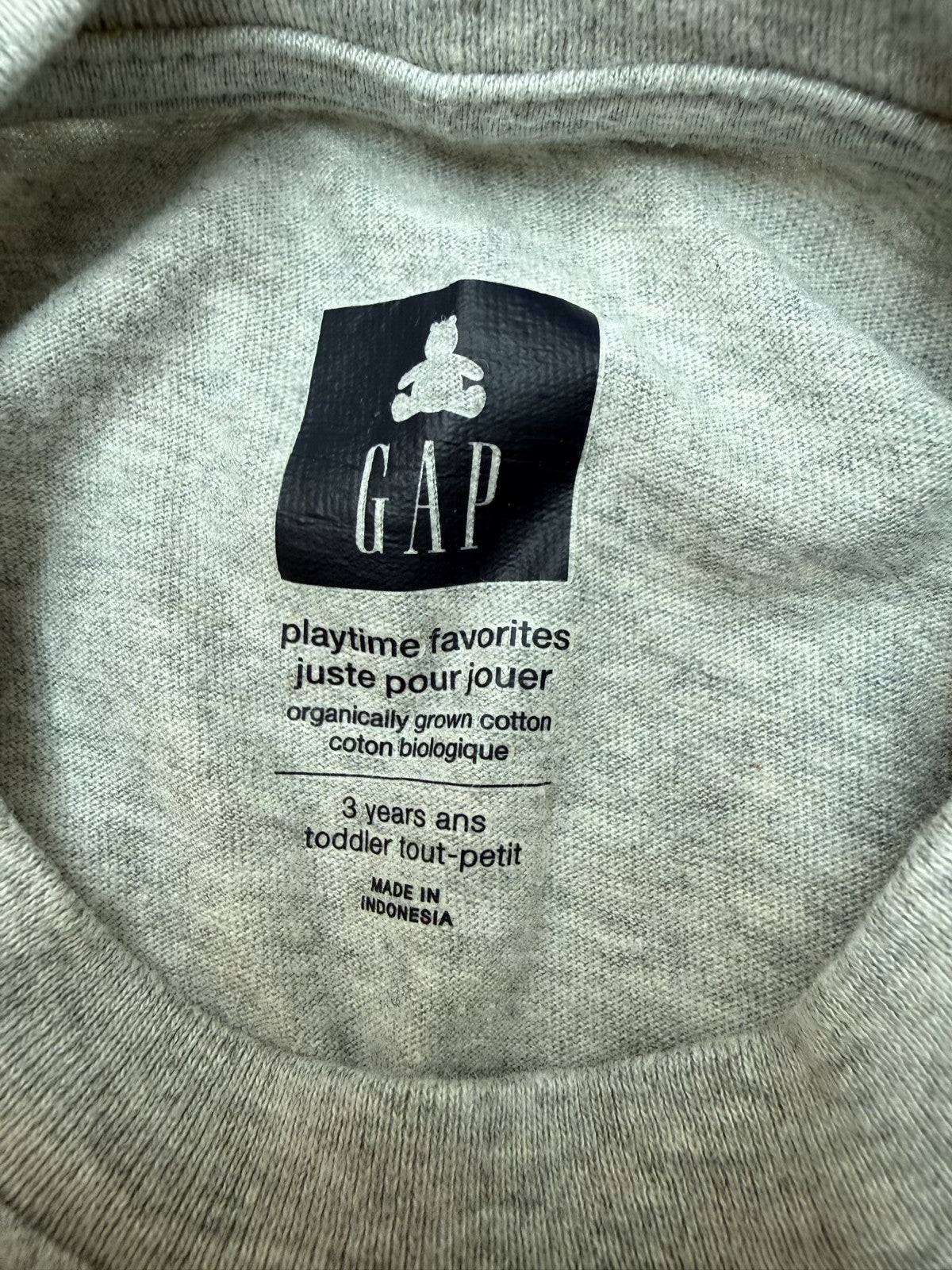 Gap Gray Long Sleeve Pocket Tee 3T