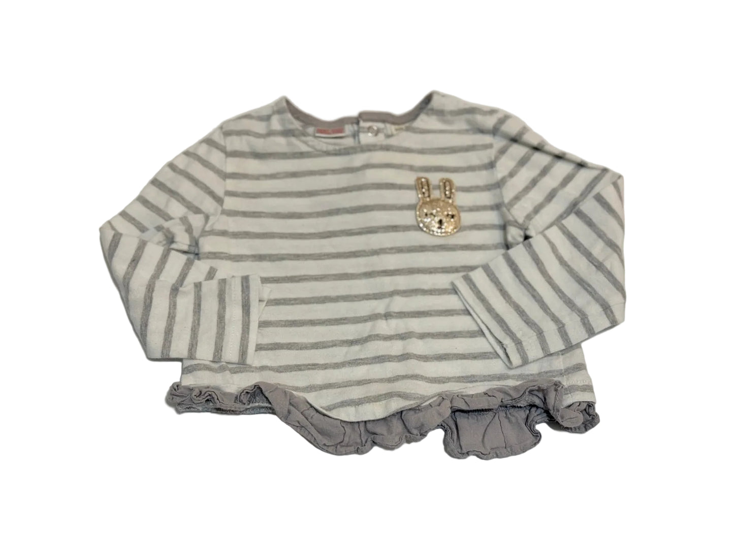 Zara Baby Girl Striped Bunny Top 9-12m