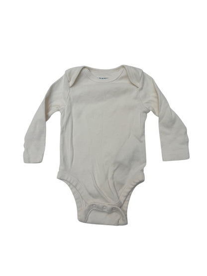 Old Navy Cream Long Sleeve Bodysuit 3-6M