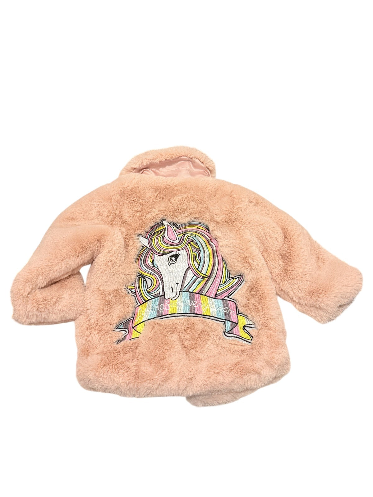 Baby Isabella Faux Fur Unicorn Jacket 3/4T