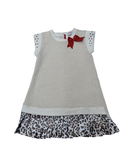 Monnalisa Bebe Leopard Hem Dress 18M