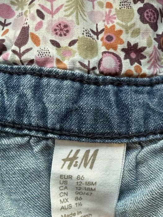 H&M Denim Overalls Girls 12-18M