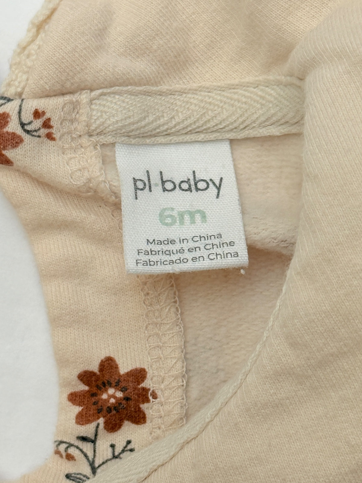 pl·baby Floral Peter Pan Collar Sweatshirt 6M