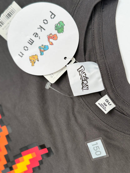 GU x Pokemon Charizard Pixel Graphic Tee Size 10-12Y