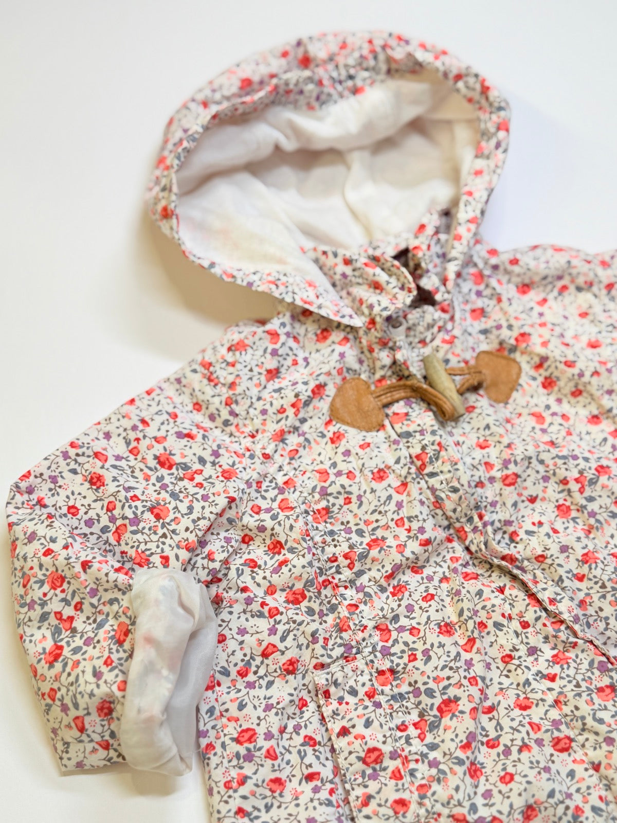Zara Baby Floral Quilted Hooded Light Jacket 12-18m
