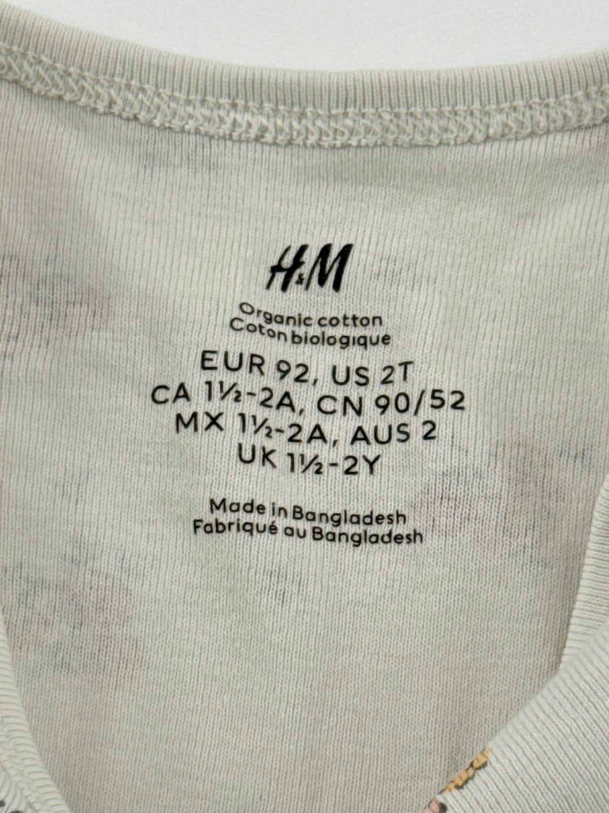 H&M Floral Long Sleeve Bodysuit 2T