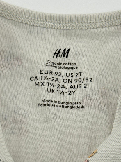 H&M Floral Long Sleeve Bodysuit 2T
