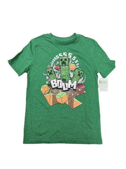 Minecraft Creeper Boom T-Shirt Size 7-8
