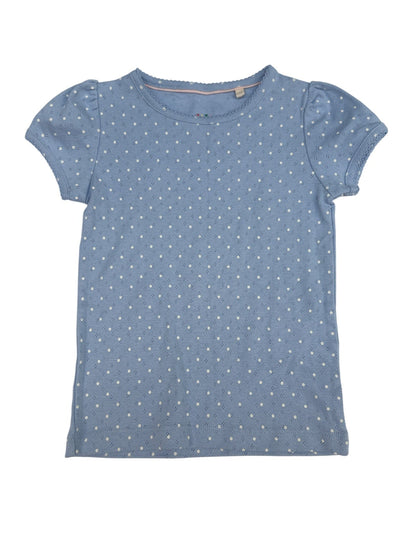 Mini Boden Blue Polka Dot Top Size 5-6