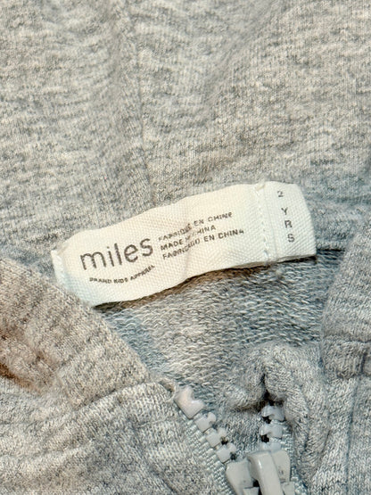 Miles The Label Gray Zip Hoodie 2YRS