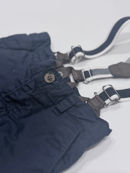 Joe Fresh Navy Chino Pants with Suspenders 18-24M