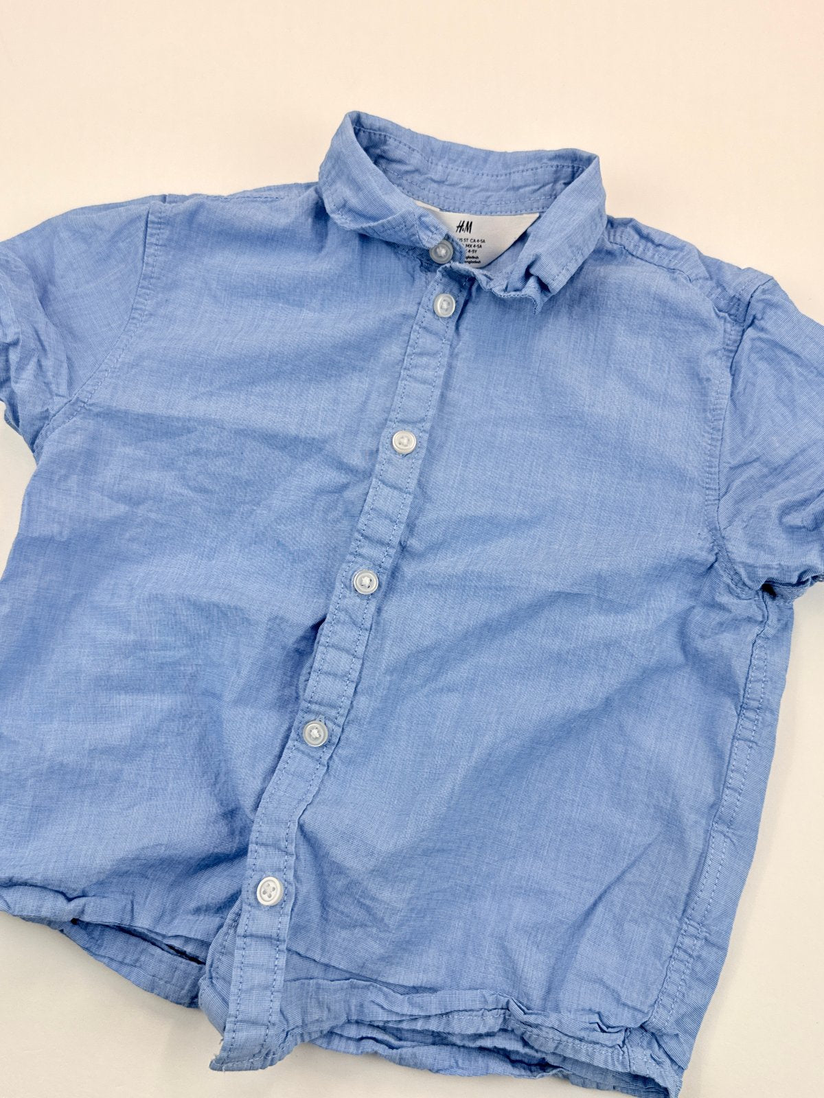 H&M Light Blue Short Sleeve Shirt Size 4-5Y