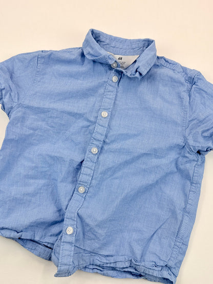 H&M Light Blue Short Sleeve Shirt Size 4-5Y