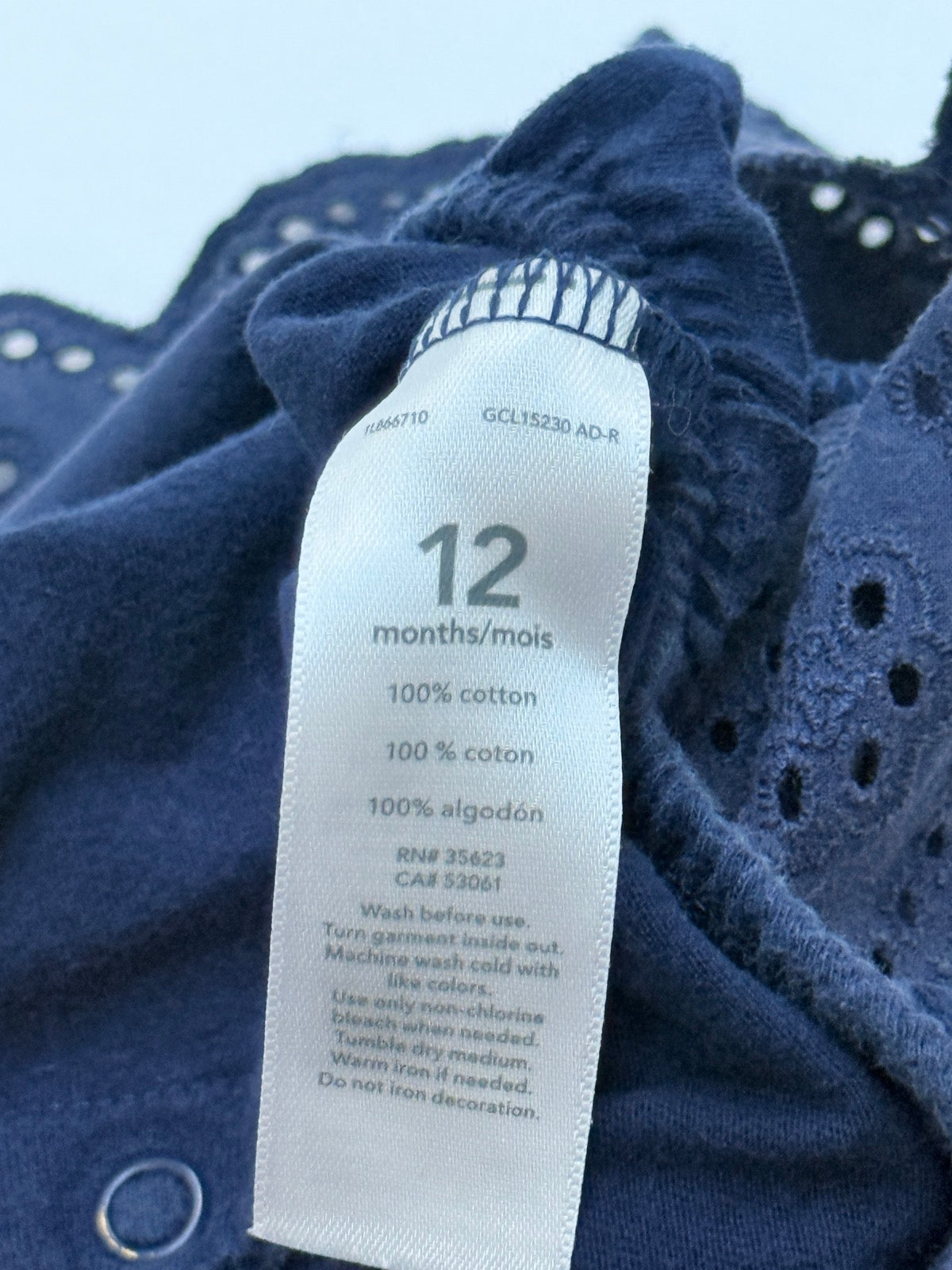 Just One You Navy Eyelet Romper 12M