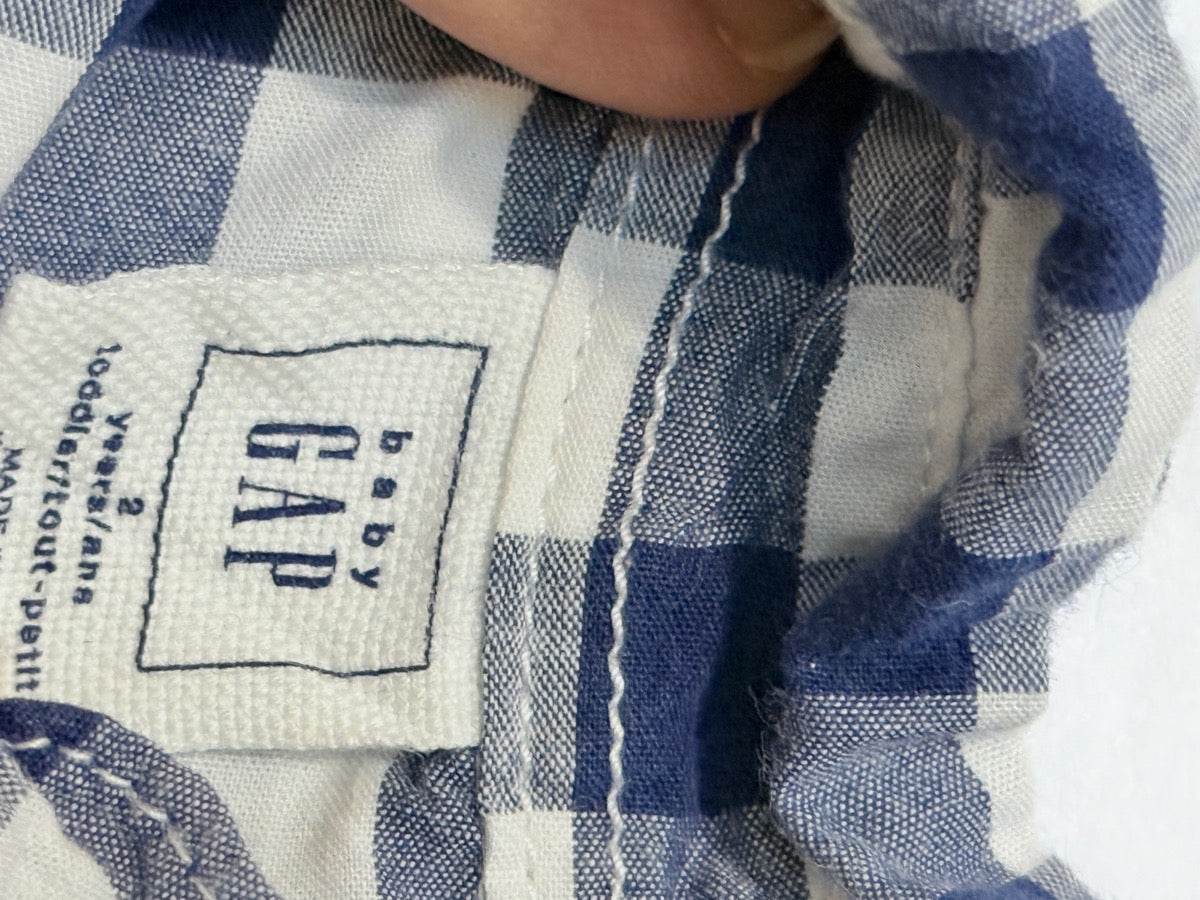 baby GAP Navy Gingham Button-Up Shirt 2T