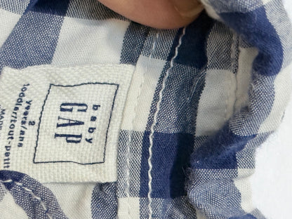 baby GAP Navy Gingham Button-Up Shirt 2T