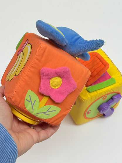Plush Activity Cubes Sensory Baby Toy Set