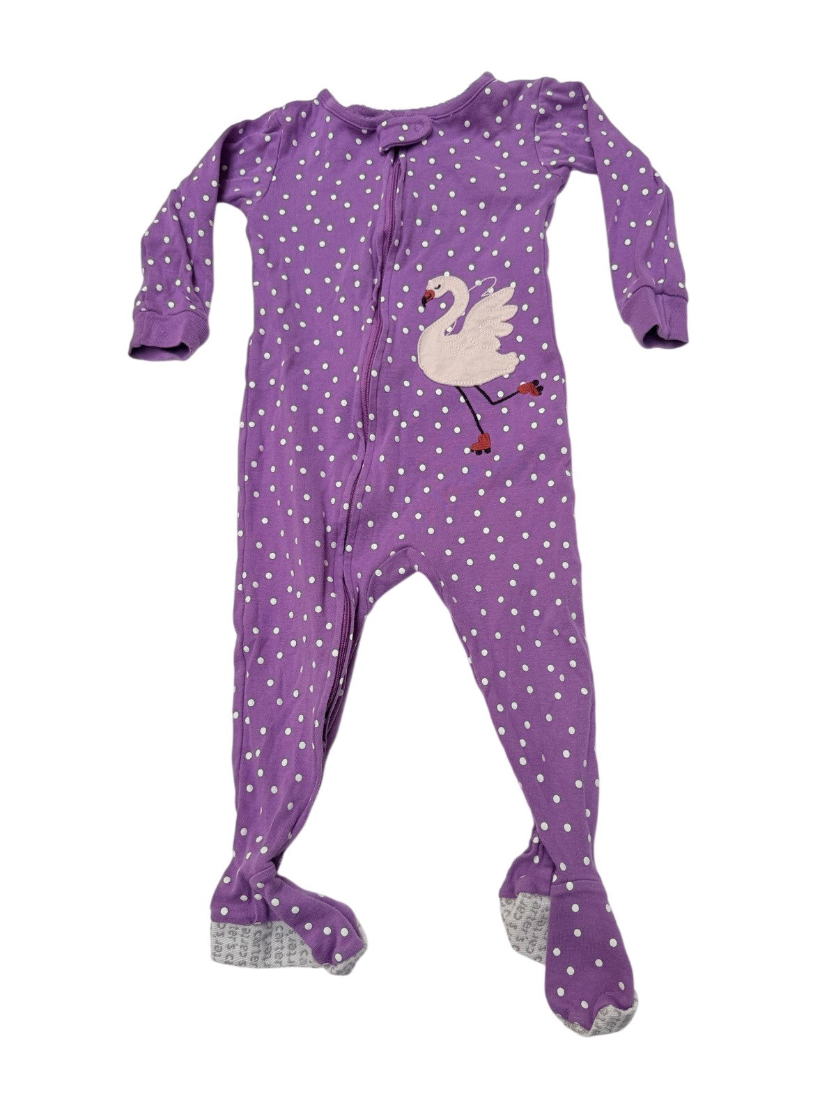 Carter's Purple Polka Dot Swan Footed Sleeper 18M
