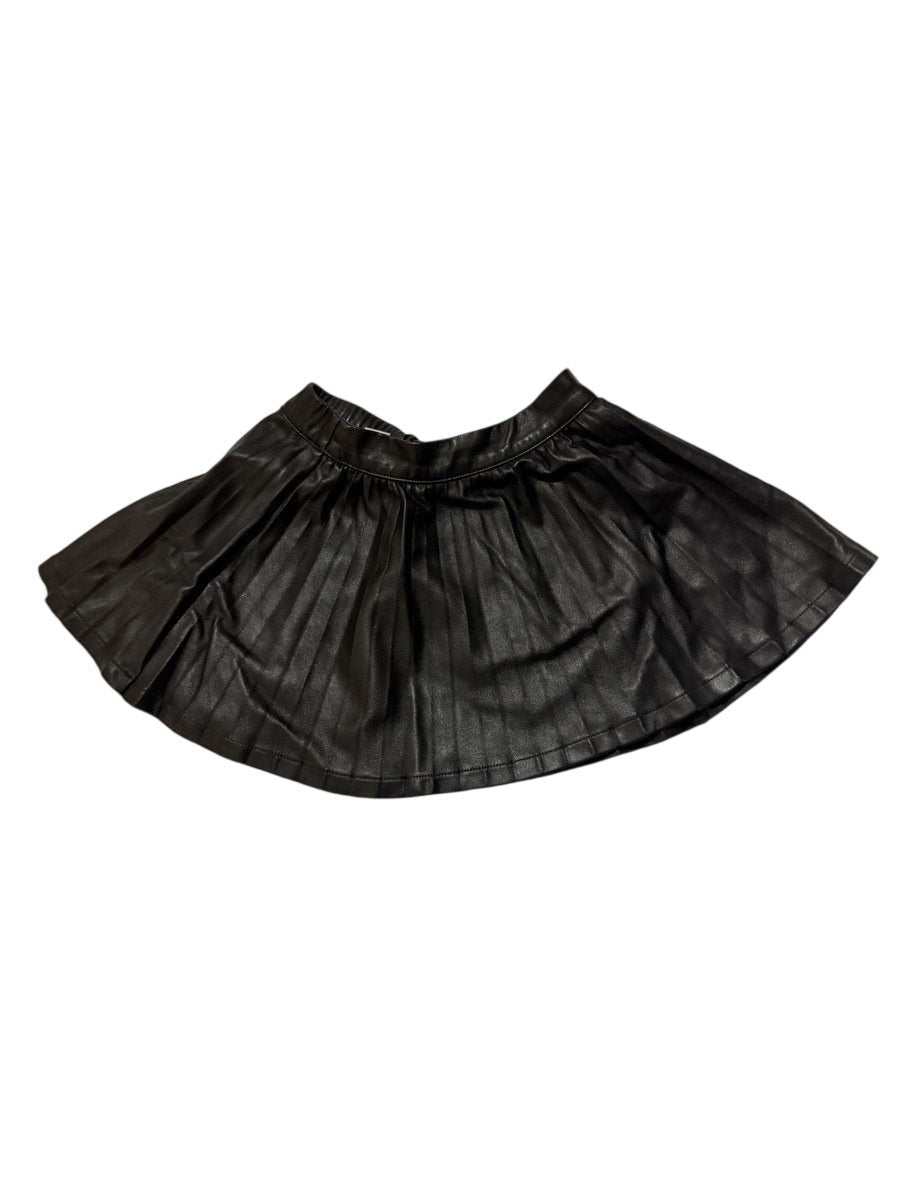 baby GAP Black Faux Leather Pleated Skirt 4T