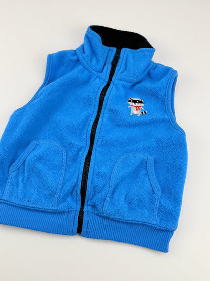 Carter's Blue Fleece Raccoon Vest 24M