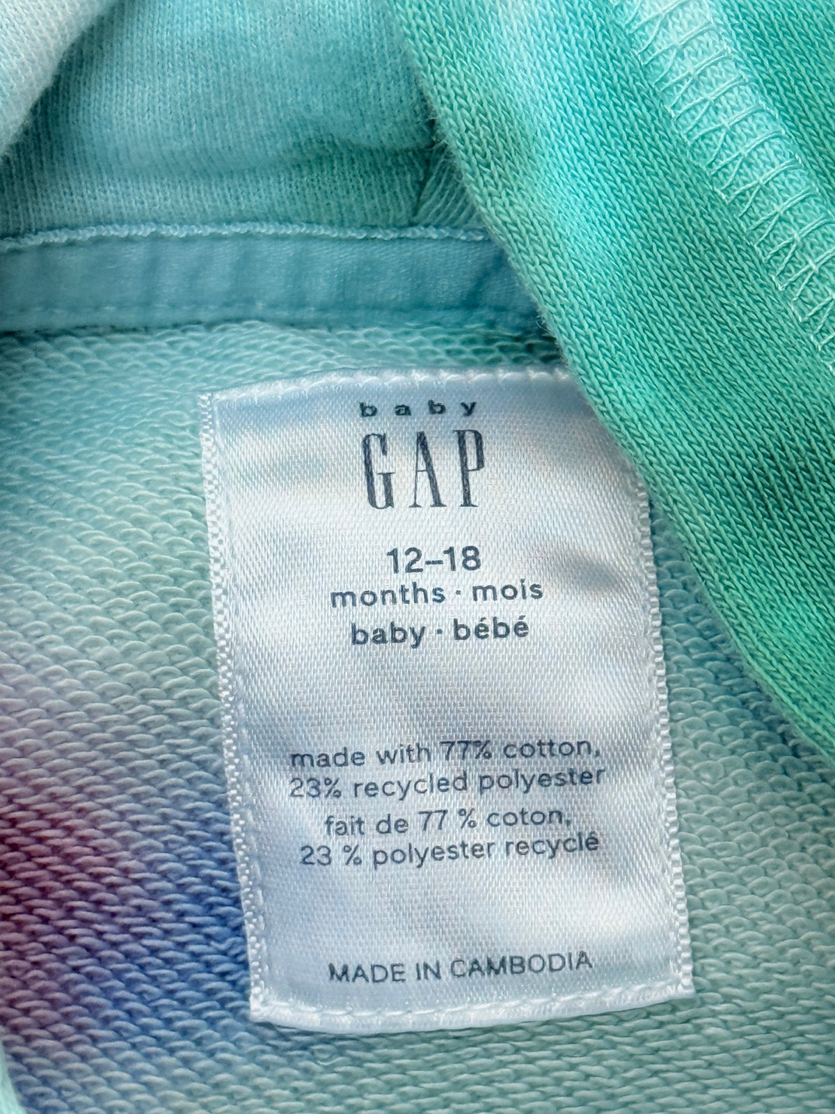 Baby Gap Tie-Dye Hoodie Shorts Set 12-18M