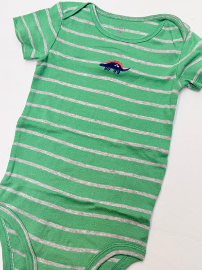 Carter's Green Striped Dino Bodysuit 24M