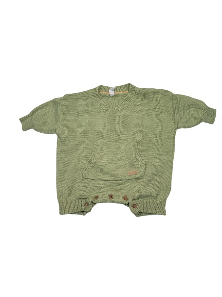 Souris Mini Green Knit Sweater Romper 0-3M