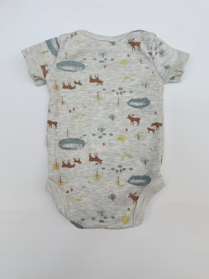 Rabbit + Bear Organic Forest Print Bodysuit 0-3M