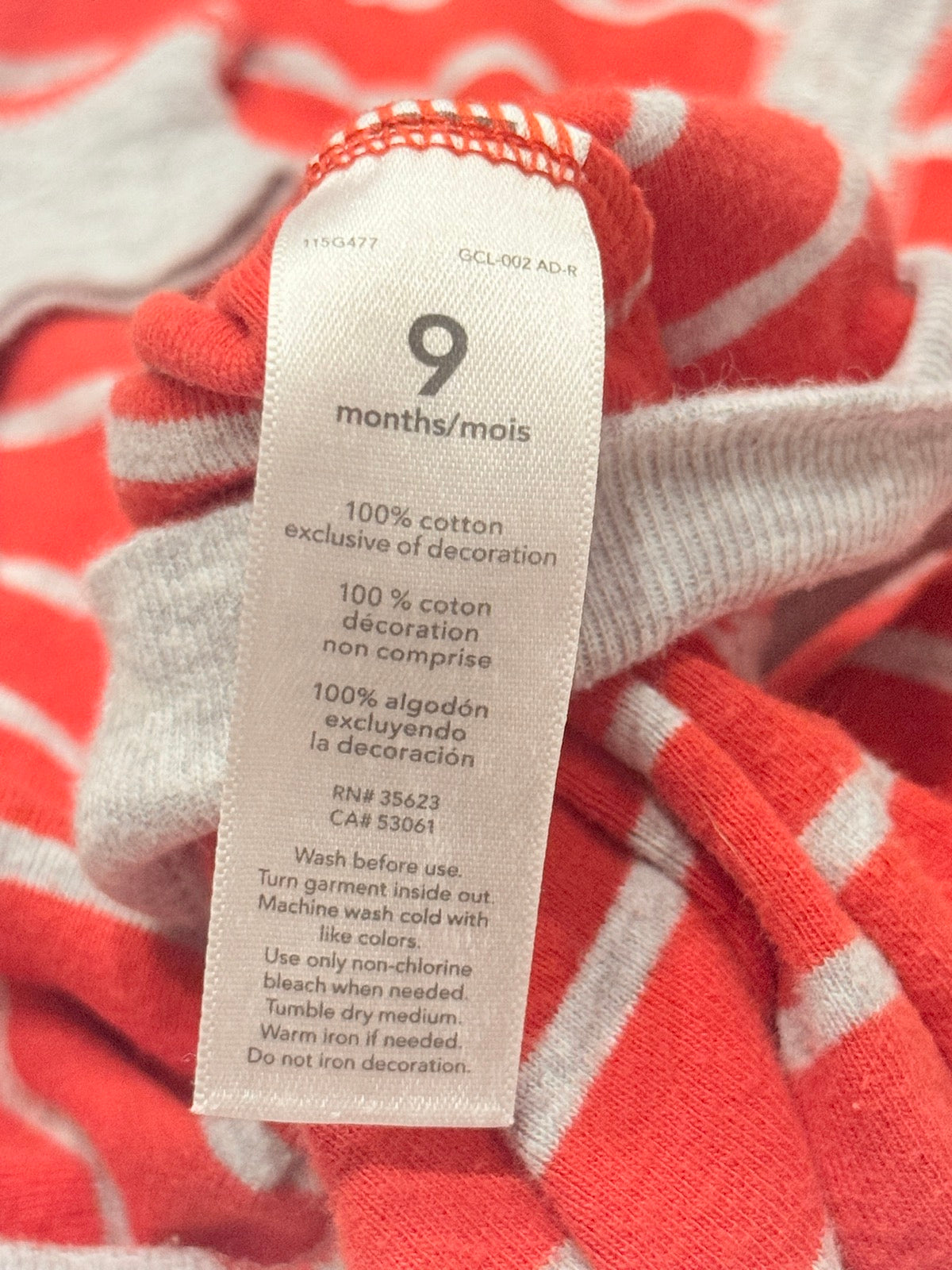 Carter's Striped Pajama Coverall 9M